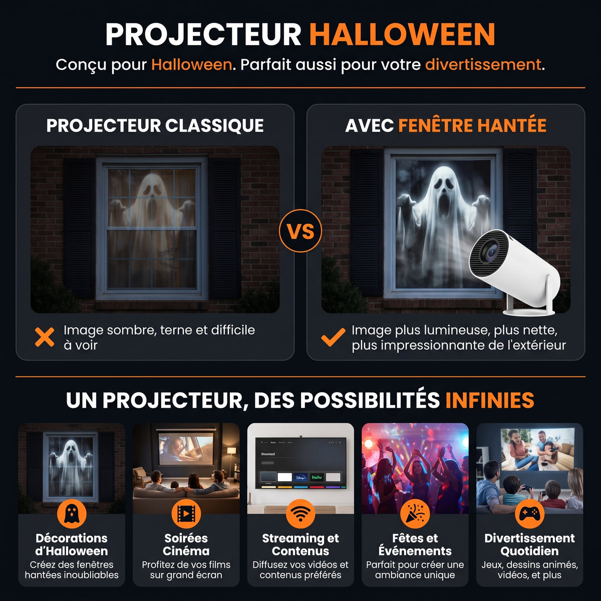 Projecteur Halloween pour Fen�tre