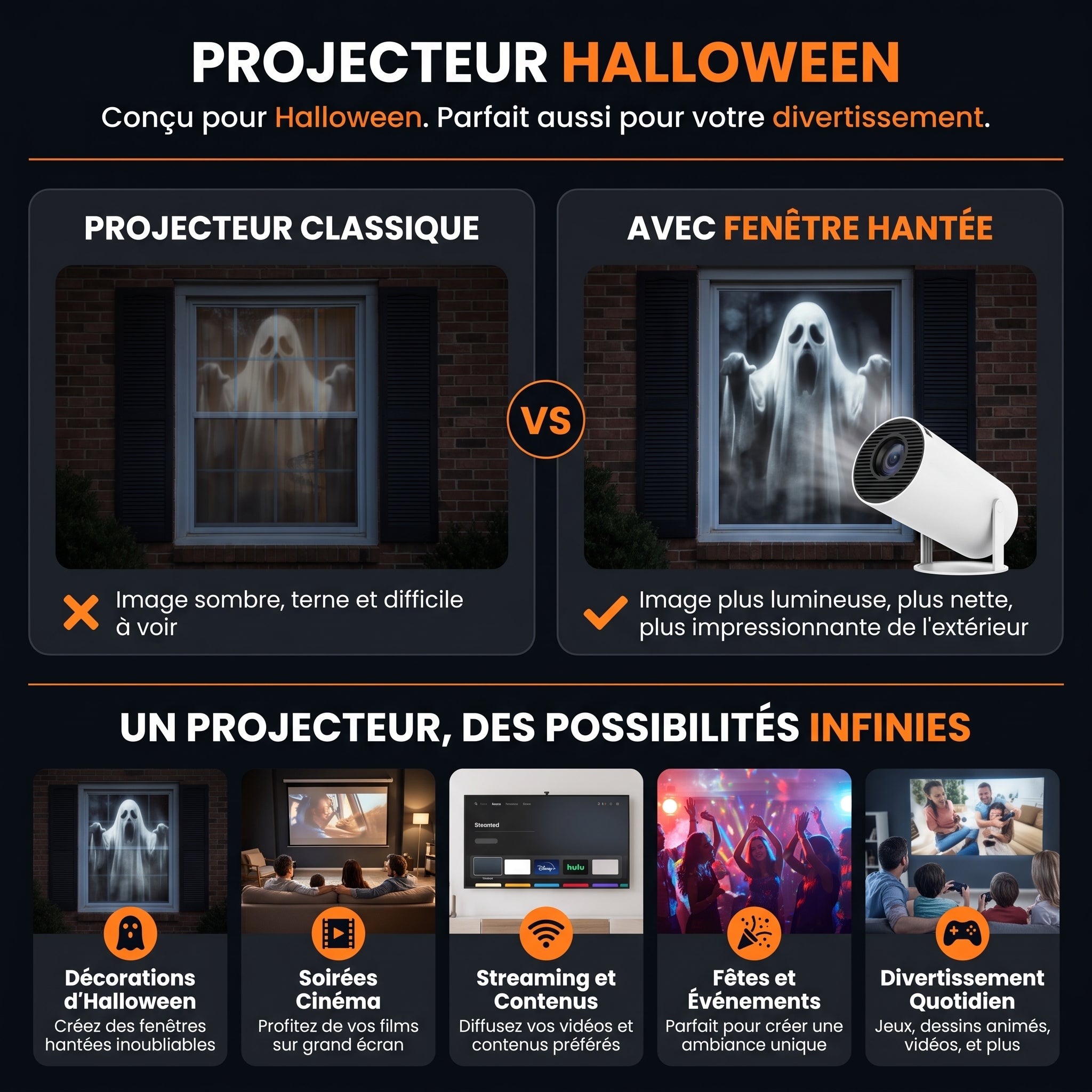 Projecteur Halloween pour Fen�tre